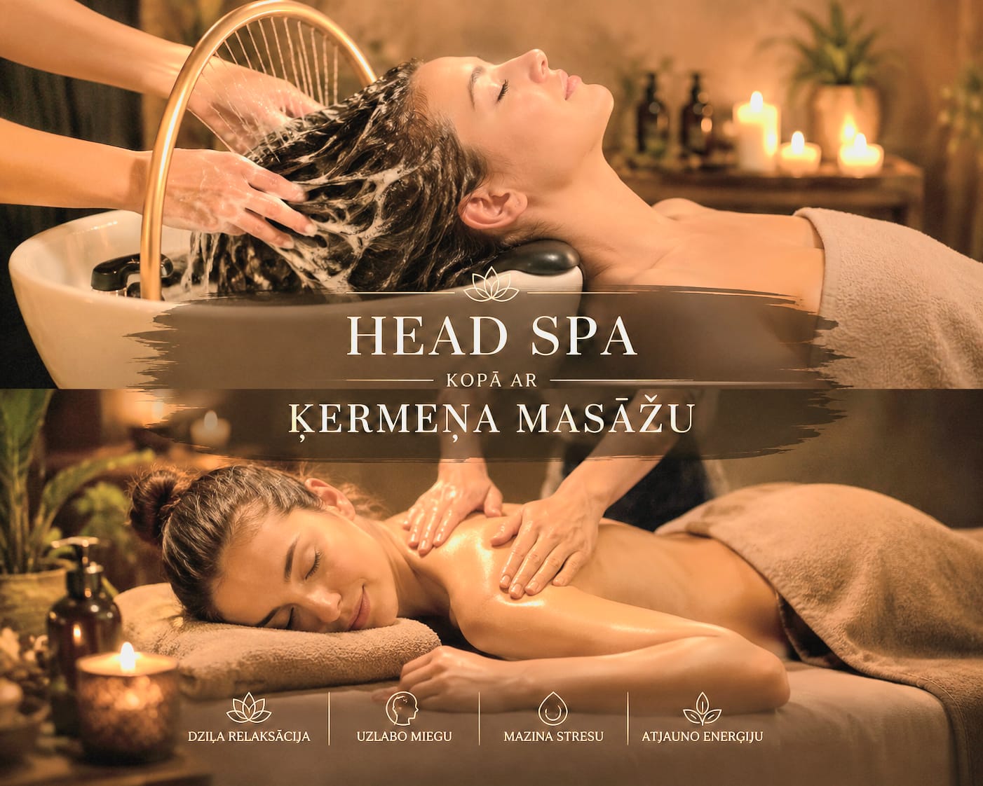 Ķermeņa masāža un Galvas Spa kopšana